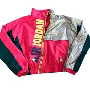 Jordan Pink & Silver Colorblock Windbreaker Jacket